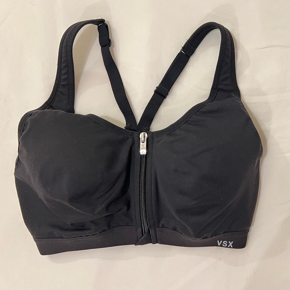 Victoria’s Secret Sport Zip-Front Black Sports Bra